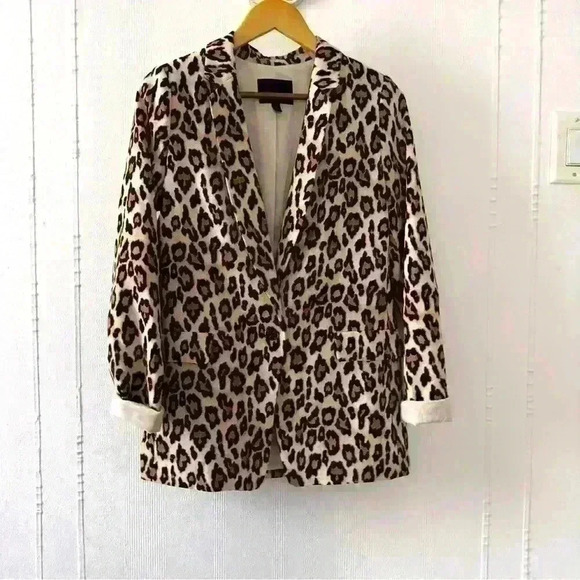 BANANA REPUBLIC Leopard Soft Blazer size 2 Tall - Picture 1 of 6